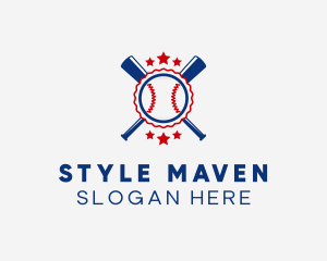 Baseball Slugger Team Star logo design