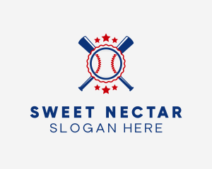 Baseball Slugger Team Star logo design