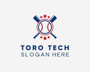 Baseball Slugger Team Star logo design