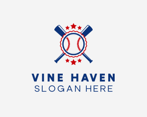 Baseball Slugger Team Star logo design