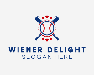 Baseball Slugger Team Star logo design