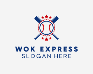 Baseball Slugger Team Star logo design