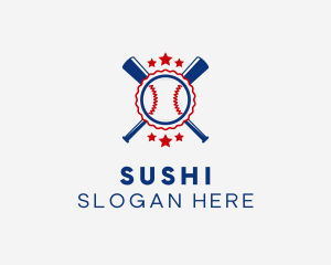 Baseball Slugger Team Star logo design