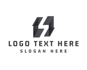 Black And White - Geometric Letter S Builder logo design
