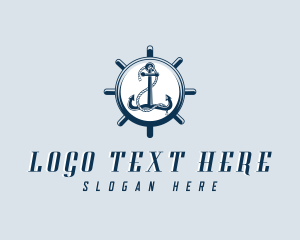 Maritime - Anchor Wheel Sail logo design