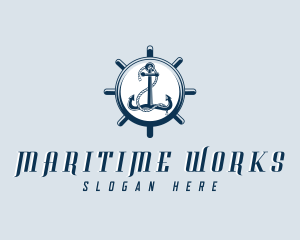 Anchor Wheel Sail logo design