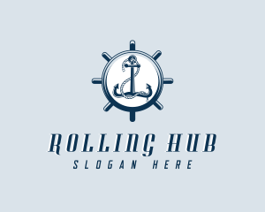 Anchor Wheel Sail logo design