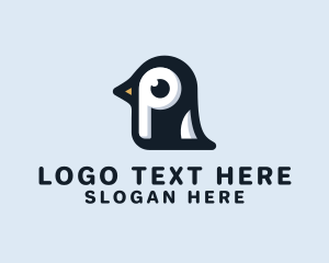 Winter - Penguin Letter P logo design
