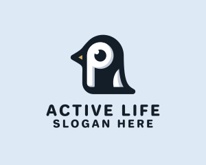 Stuffed Toy - Penguin Letter P logo design