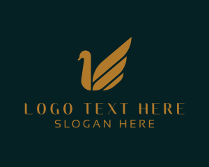 Flight - Bird Swan Animal logo design