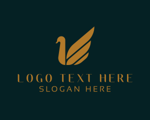 Freedom - Bird Swan Animal logo design