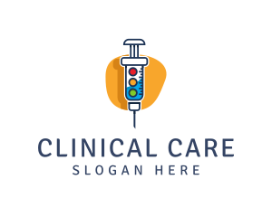 Medical Syringe Injection logo design