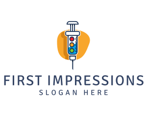 Medical Syringe Injection logo design