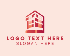 Office Space - Red Real Estate Building logo design