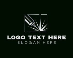 Iron - Industrial Metal Laser logo design