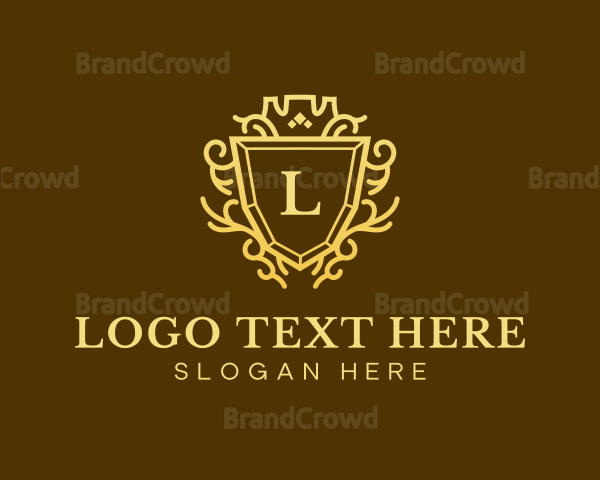 Golden Crown Shield Logo