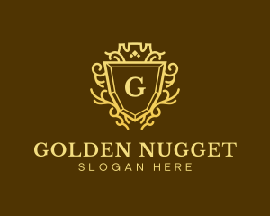 Golden Crown Shield logo design