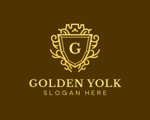 Golden Crown Shield logo design