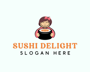 Sushi - Girl Japanese Sushi logo design