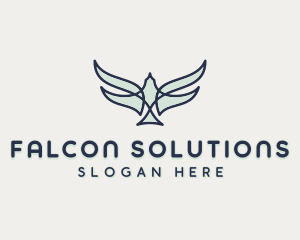 Blue Monoline Falcon logo design