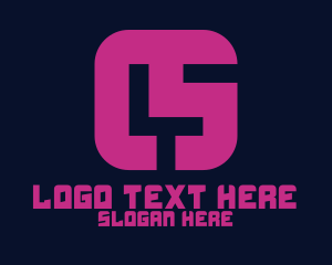 Square - Violet L & S logo design
