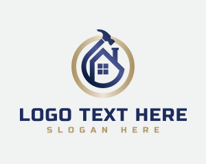 Village - House Hammer Contractor logo design