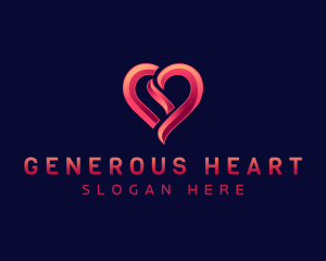 Abstract Heart Dating logo design