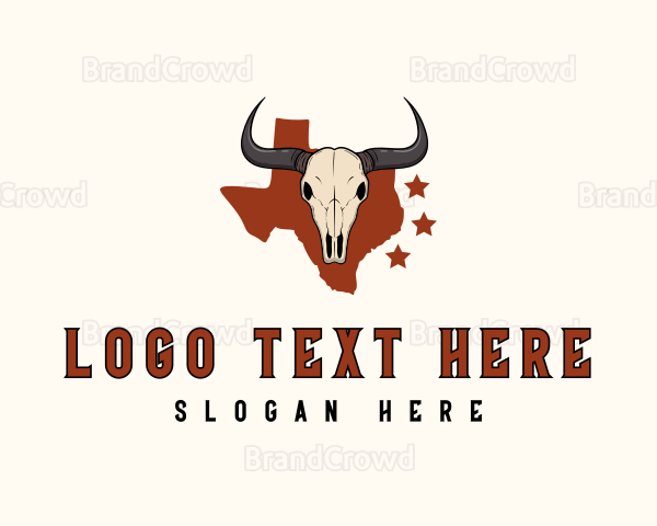 Texas Bull Skull Logo
