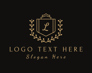 High End - Golden Royal Shield logo design