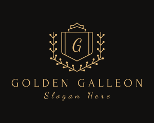 Golden Royal Shield logo design