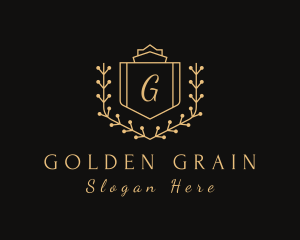 Golden Royal Shield logo design