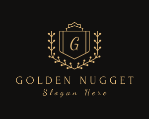 Golden Royal Shield logo design