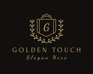 Golden Royal Shield logo design