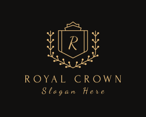 Golden Royal Shield logo design