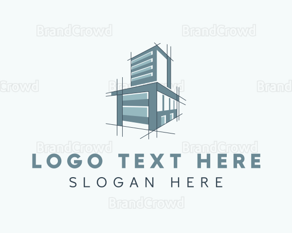 Building Architect Blueprint Logo