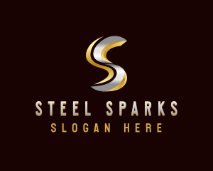  Industrial Metallic Letter S logo design