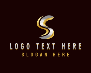 Iron - Industrial Metallic Letter S logo design