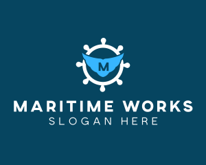 Nautical Ship Helm logo design