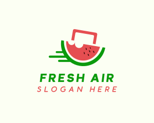 Watermelon Fruit Shopping logo design