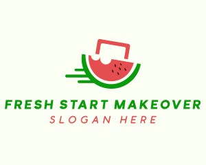 Watermelon Fruit Shopping logo design