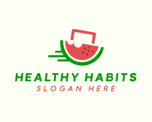 Watermelon Fruit Shopping logo design