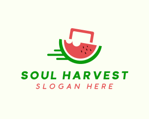 Watermelon Fruit Shopping logo design