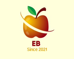 Eat - Sliced Apple Fruit Food logo design