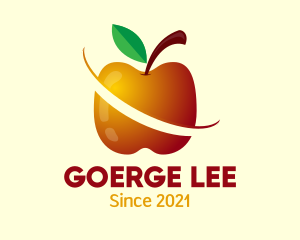 Vegan - Sliced Apple Fruit Food logo design