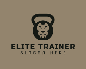 Kettlebell Gym Lion logo design