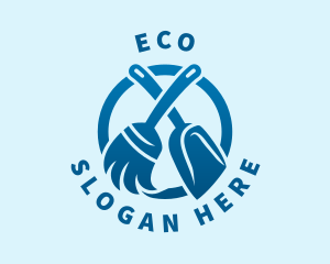 Sweeper - Housekeeping Broom Dust Pan logo design