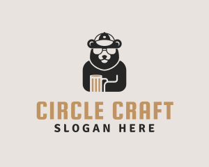 Bear Cap Sunglass Beer logo design