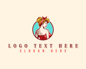 Bandana - Pinup Woman Fashion logo design