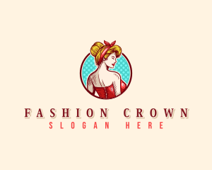 Pinup Woman Fashion logo design