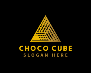 Elegant Cube Pyramid logo design